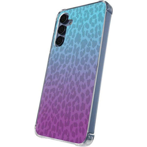 Cheetah Print Purple and Blue Galaxy S24 Clear Case